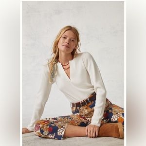 Maeve Ribbed V-neck Sweater